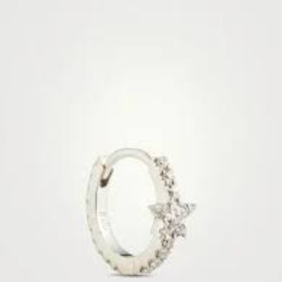 STUNNING MARIA TASH GOLD & DIAMOND SINGLE STAR ETERNITY HOOP/HUGGIE - Picture 1 of 9